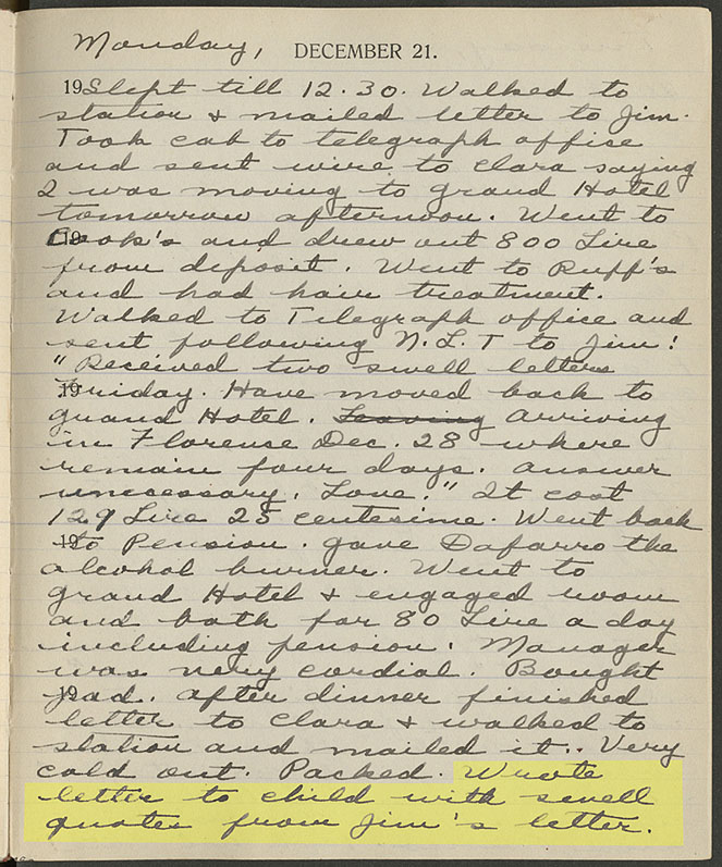 page from Nina's journal
