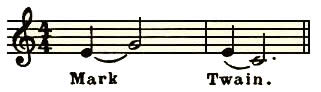 Mark Twain musical notes