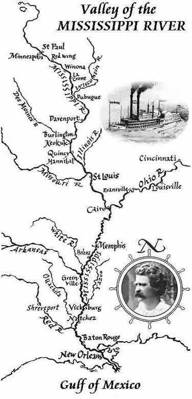 Map of Mississippi River