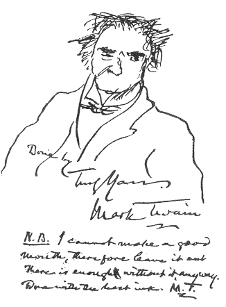 Self portrait of Mark Twain