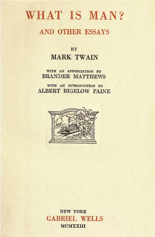 What Is Man title page