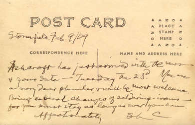 Back of postcard