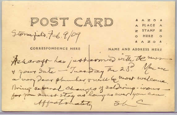 Postcard to Margery Clinton
