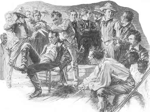 Twain observes a barber