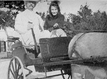 Clemens in donkey cart