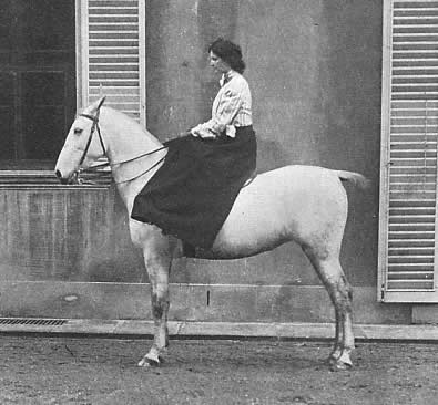 Jean Clemens on  horseback