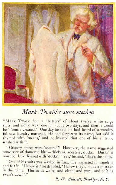 Mark Twain in laundry ad
