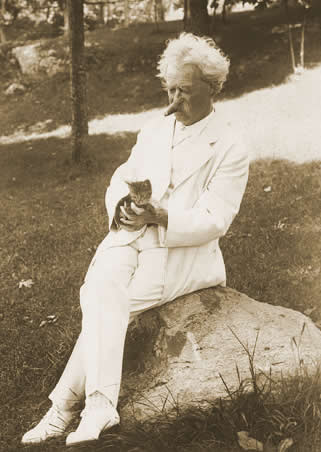 Twain with cat